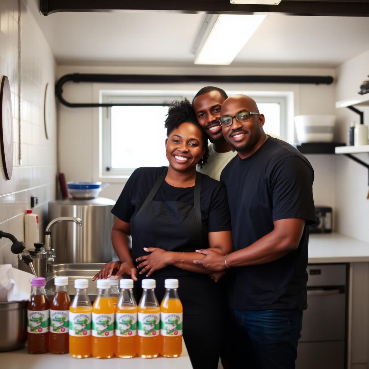 The Nel's Tropical Tea family team in their Philadelphia production kitchen