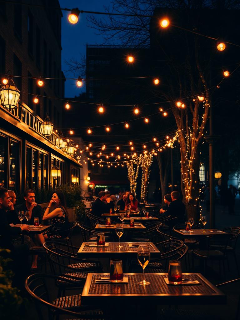 Rittenhouse restaurant patio at night